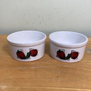 Vintage Houston Foods Ceramic Salsa Tidbit Bowls Set of 2 1995 Peppers Design